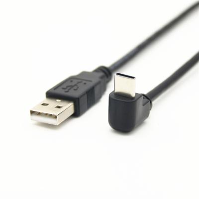 China High Quality Mobile Phone Usb 2.0 A Male To Up Down Angle 90 Usb C Cable 3A Fast Charging Data Usb 3.1 Type C Cable for sale