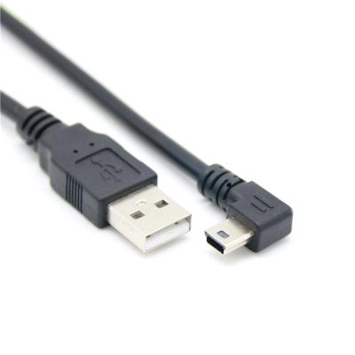 China MP3/MP4 Player Wholesale 5 Pin Mini USB 2.0 Cable Right Angle 90 Degree Data Charger Cable for sale