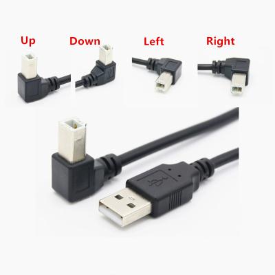 China Mobile Phone Wholesale USB 2.0 Printer Cable 90 Degree Angle USB 2.0 Type B Male To A Male USB 2.0 Printer Cable for sale