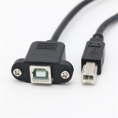 China Factory Price Mobile Phone Factory Price USB 2.0 Type B Male On B Printer Extension Cable With Panel Mount Female Screw For Printer Scanner Fax Cable for sale