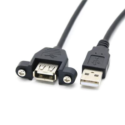 China Factory Direct Custom MP3/MP4 Player USB 2.0 Data Cable A Female Panel Mount To USB A Male Plug Data Extension Cable for sale