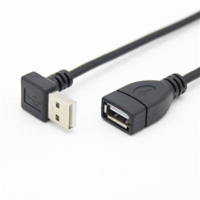 China MP3/MP4 Player USB 2.0 90 Degree Down Angle Left Right Male to Female Data Cable Computer Adapter USB 2.0 Cable Extension Cords for sale