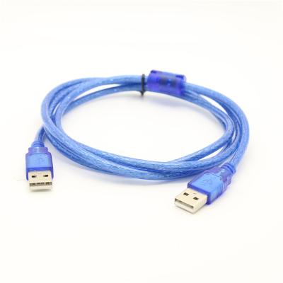 China Blue Video Game Player USB 2.0 Male to AM Male Data Cable to AM Computer Adapter Cables Full Shield USB 2.0 Black Copper Cable for sale