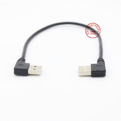 China COMPUTER USB 2.0 Male to Male Data Cable 90 Degree Left Right Angle AM ​​with AM Computer Adapter Cables Full Black USB 2.0 Cable in copper for sale