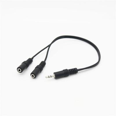 China Car Audio Stereo 3.5mm Y Splitter Male To Aux Earphone Cable 2 Audio Extension Cable. adapter female for the aux cable. car phone Mp3 for sale