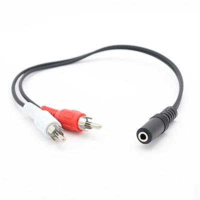 China The car factory direct 3.5mm female to aux audio adapter. Male Rca 2 Audio Video Cable Cable 3.5mm Stereo Jack To Rca Cable for sale