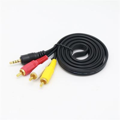 China The wholesale car 3.5mm male to aux audio adapter. Male Rca 3 Audio Video Cable Cable 3.5mm Jack To AV 3rca Stereo Cable for sale