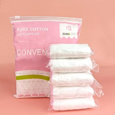 China New Design Pure Color Cotton Large Size Disposable Panties Anti-Static Disposable Underwear For Adults for sale