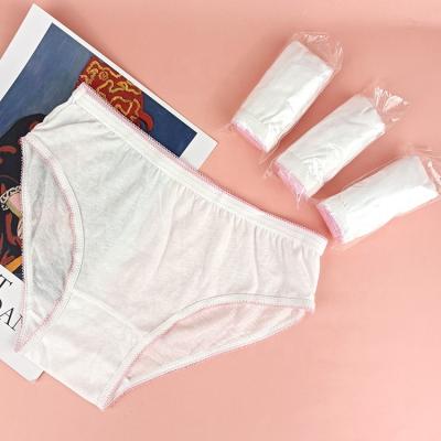 China Anti-static hot sales ladies panties disposable nonwoven 100% cotton for spa panties disposable underwear for sale