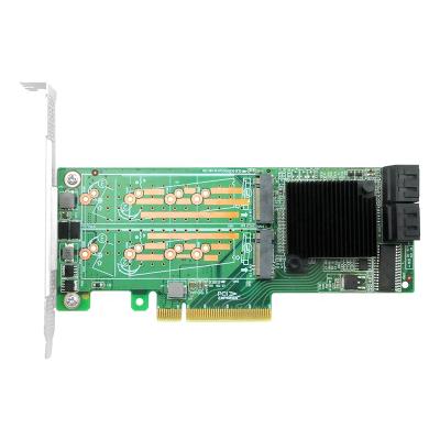 China Linkreal Desktop PCIe 2.0 x8 to 8-Port M.2 SATA 3.0 RAID Controller Card for sale