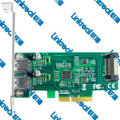 China Compliant with USB 3.1 Gen2 Dual Type Linkreal USB 3.1 PCIe x4 One Expansion Controller Card PCIe 2 to Type-A 3.1 USB Adapter PCI Express Riser Card for sale