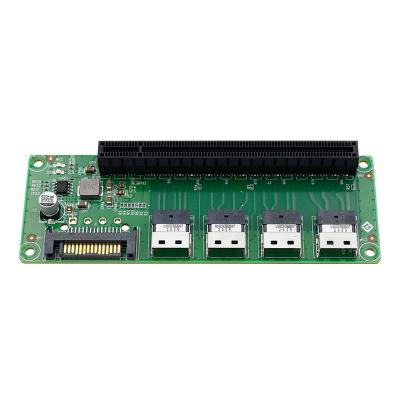 China Linkreal Server 4 Port SFF-8654 to PCIe x16 Slot Adapter for sale