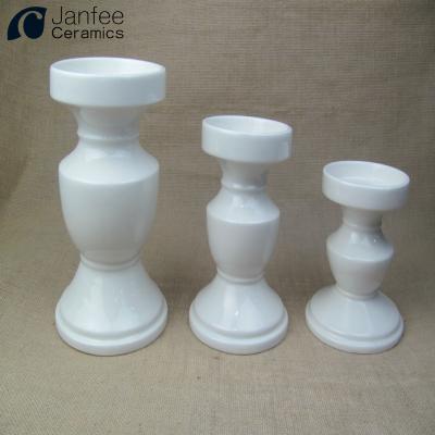 China 2020 home decoration high quality handcraft ceramic tall candlestick holder for sale