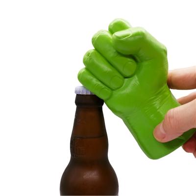 China Creative Europe The Carcass Green Fist Resin Figurine Beer Bottle Opener for sale