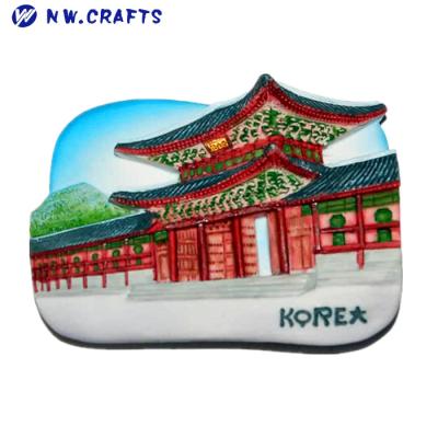 China Cheap Europe Korea Seoul Souvenir Gift Resin Gyeongbokgung Palace Fridge Magnet for sale