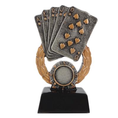 China Customized Europe Resin Colors Poker Trophy Awards for sale