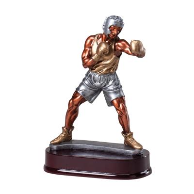 China Creative Europe Action Boxer Figure Polyresin Boxing Trophy for sale