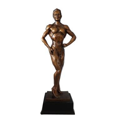 China Europe Polyresin Female Bodybuilding Trophy Fitness Awards for sale