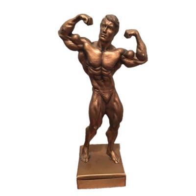 China Europe Man Bodybuilding Trophy Statue For World Association Federation Competition for sale