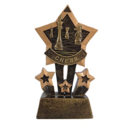 China Handmade Europe resin chess trophy with stars for sale