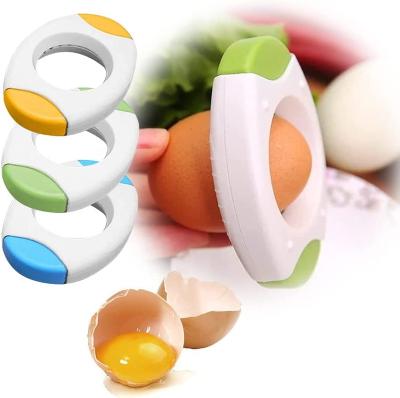 China Viable Multicolor Raw Egg Topper Opener Cracker Tool Manual Eggshell Cutter Stainless Steel Boiled Egg Slicer for sale