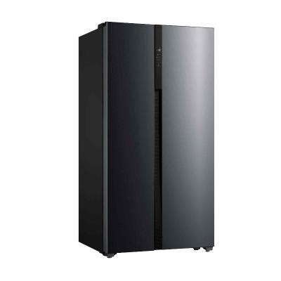 China HIGH QUALITY COMPRESSOR side by side refrigerator wind cooled black glass door energy saving 570L refrigerator for sale