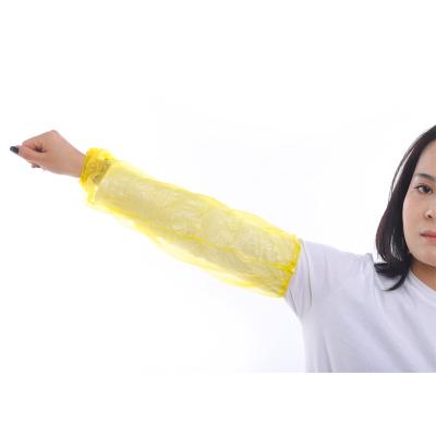 China dustproof waterproof plastic disposable cpe pe sleeve cover arm cover/cheap eco-friendly pp cpe for cooking over sleeves with elastic cuff for sale