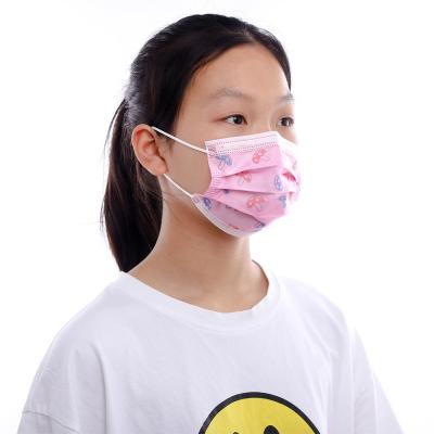 China 3-Layer Breathable Children's Mask Disposable Kids Cartoon Face Color Hanging Ear for Kids 3 Wield Disposable Facemask for sale