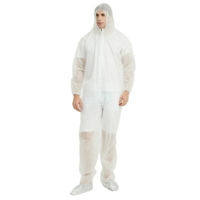 China Safe And Reliable Disposable Nonwoven Fabric Breathable Hooded Protectiveclothing With Nonwoven Feet Coverall for sale