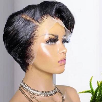 China Pixie Cut Wholesale Wig Pixie Cut Hair Wig Vendors, Remy Short Bob Frontal Closure Wig, Brazilian Virgin Wigs For Black Women for sale