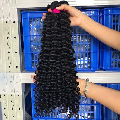 China Raw Deep Wave Virgin Brazilian Cuticle Aligned Hair, Unprocessed Remy Deep Wave Hair Vendors, Mink Brazilian Bundles Curly Weaves Wholesale for sale