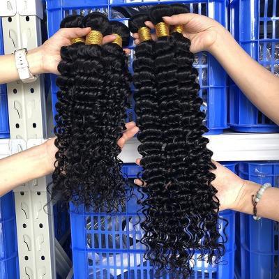 China Deep Wave Raw Cuticle Aligned Curly Virgin Hair Weaves, Unprocessed Cambodian Hair Bundles, Wholesale Deep Wave Bundles Hair Vendors for sale