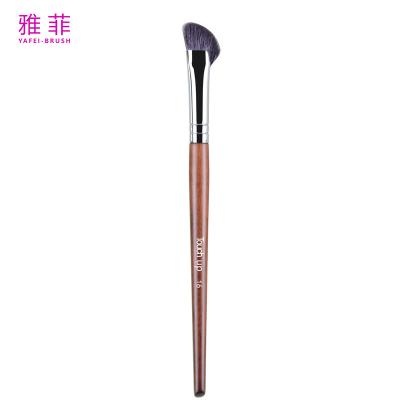 China TOUCH UP 16  Half Fan-Shape Blush Angled Under Eye Nose Makeup Brush Wooden Handle Oblique High Quality Goat Hair OEM ODM Manufactor for sale