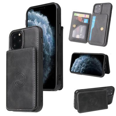 China Luxury Shockproof Magnetic Package Card Wallet Cell Phone Leather Cover For iPhone 12 mini 11 pro X max XS 7 8 plus frame cell phone filter for sale