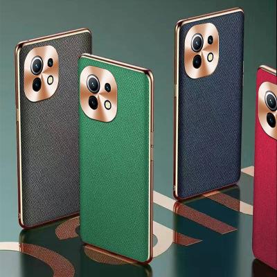 China Luxury Shockproof Electroplating Mobile Phone Wireless Charging Leather Cover For Xiaomi 11 10S Pro Ultra Celulares Mobile Phone Filter Shell Sets for sale