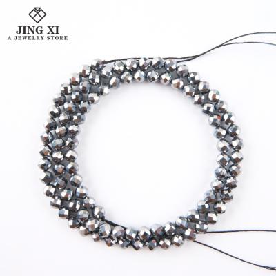 China DIY jewelry making 4mm face flashing cut out beads made of natural mineral can be used for diy hand necklace ornaments terahertz gemstone for sale