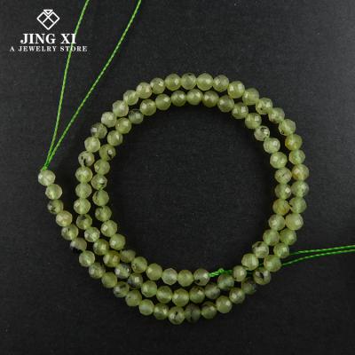 China DIY Jewelry Making Natural Stone Processing 4mm Smooth Beads Can Be Used For Jewelry DIY Hand String Necklace Prehnite Factory Wholesale for sale