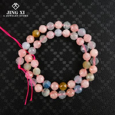 China DIY Jewelry Making Factory Wholesale Natural Stone Jewelry 8mm Face Beads Can Be Used For Jewelry DIY Hand String Necklace Morganite for sale