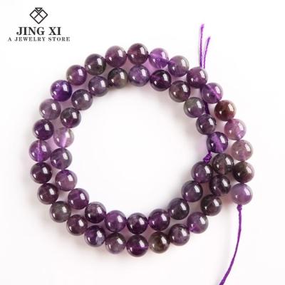 China Jewelry Making Amethyst AB Natural Stone Round Loose Beads Energy Healing Stone For Jewelry Making DIY Bracelet Necklace Design Wholesale Price for sale