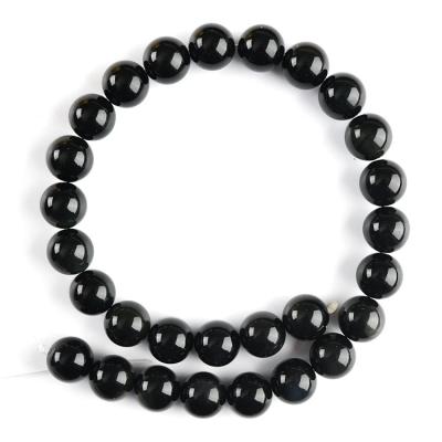 China Wholesale High Quality Black Stone Agate Beads Loose Beads Round Stones Diy Bracelets Necklaces Jewelry Accessories for sale