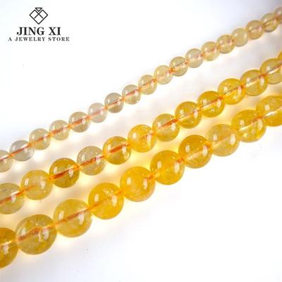 China Wholesale natural stone opaz loose beads jewelry for hand string necklace jewelry natural crystal citrine production for sale