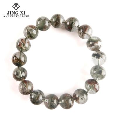 China BOHEMIA 7-11 mm New Garden Crystal Age Rutilated Quartz Gemstone Natural Stone Beaded Bracelets Custom Mixed Green Crystal Jasper for sale