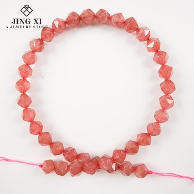 China DIY Jewelry Making 8mm 10mm Custom Natural AA Quality Rose Quartz Crystal Beads For Jewelry Making Strawberry for sale