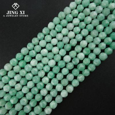 China DIY Jewelry Making Faceted Loose Beads Amazonite Gemstone DIY Stone Necklace For Jewelry Supplies Making Accessories 8mm 1 Strand 15 Inch 45-48pcs for sale