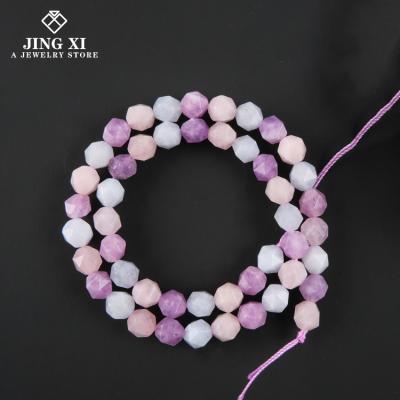 China DIY Jewelry Making AAA Fashion Wholesale 8mm Faceted Natural Fantasy Lavender Gemstone Pine Beads Power DIY Bracelet Necklace Jewelry for sale