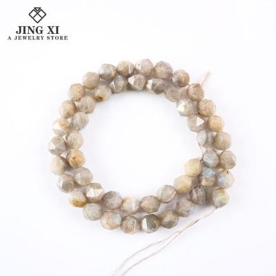 China DIY Jewelry Making Quality New Fashion Wholesale Natural Labrador Gem Faceted Loose Bead Power DIY Jewelry Bracelet Necklace for sale