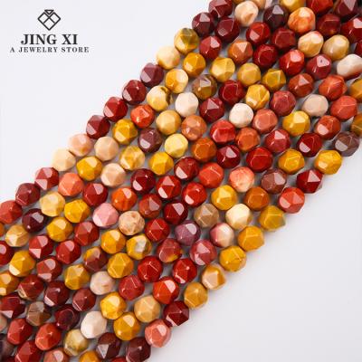 China DIY Jewelry Making 8mm Mookaite Jasper Natural Gemstone Faceted Loose Stone Beads 48pcs Charm Beads For Jewelry Craft Making for sale