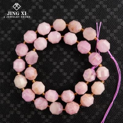 China DIY Jewelry Making 2021 Natural Custom Crystals Wholesale Kunzite Gemstone Beads Shape Faceted Prisms Tube Energy Bracelet For DIY Jewelry Necklace for sale