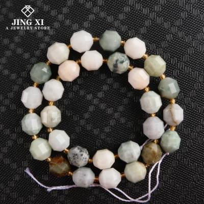 China DIY Jewelry Making 2021 Wholesale Natural High Quality Faceted Burmese Jade Gemstone Beads Diamond Cut Energy Bracelet For DIY Jewelry Necklace for sale