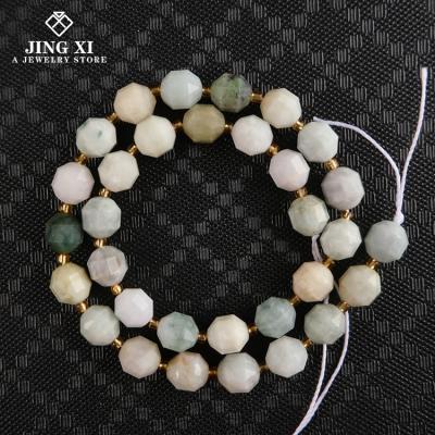 China DIY Jewelry Making Wholesale Natural Stone Beads Burmese Jade Polygon Faceted Gemstone Natural Crystal Power Beads Energy Healing For Jewelry for sale